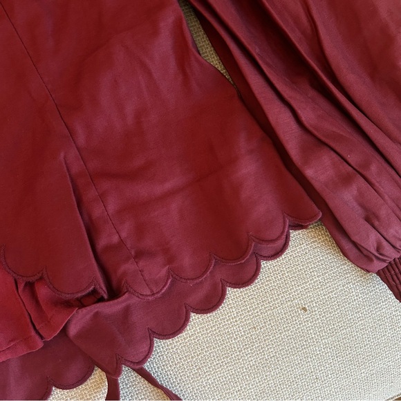 Reformaiton Elianna Top - Chianti Burgundy Red Wine Cotton Blouse French Holiday - Picture 8 of 12